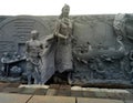 The relief of Genghis Khan on the wall of National Monument in Jakarta, Indonesia Monas